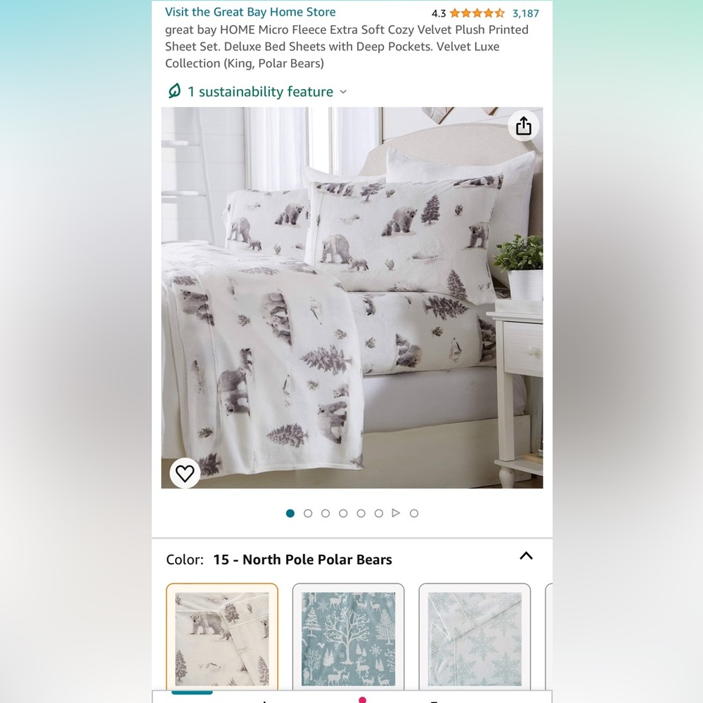 Micro Fleece Extra Soft Cozy Velvet Plush Printed Sheet Set (King, Polar Bears)